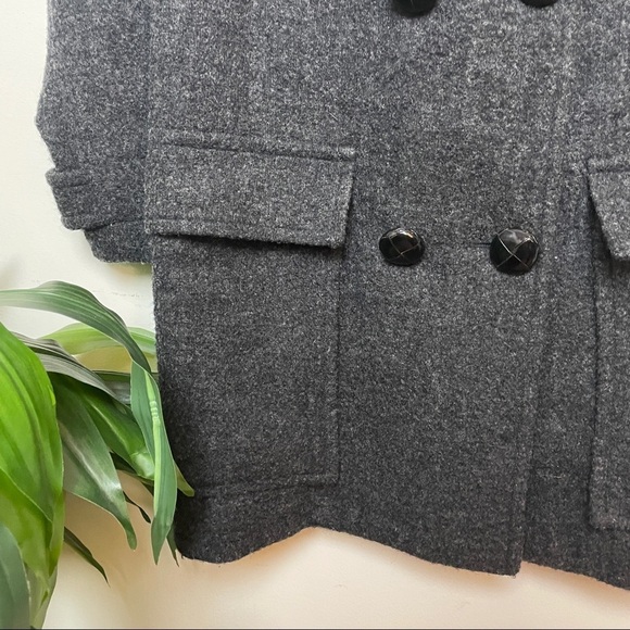 Isabel Marant Etoile Clifford Charcoal Wool/Alpaca BlendPea Coat 38 - Picture 8 of 16